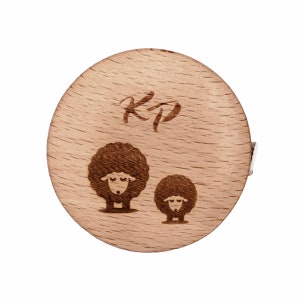 KnitPro Einziehbares Maßband aus Holz, Buchenholz, rund
