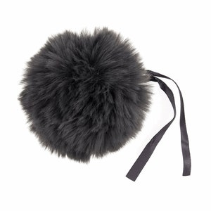 Faux Fur POM POMS, 11cm, GREY