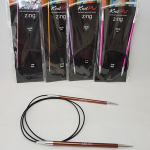KnitPro Zing Circular needles, 100 cm, various sizes 2-12 mm image 4