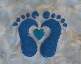 Heart Baby Feet Machine Embroidery Design Pattern Three sizes included 2x2, 3x3, 4x4 hoops by Titania Creations. Instant Download