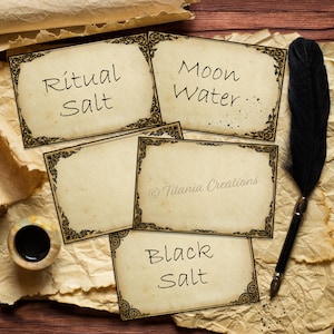 VINTAGE APOTHECARY LABELS Printable 6 Labels – Morgana Magick Spell