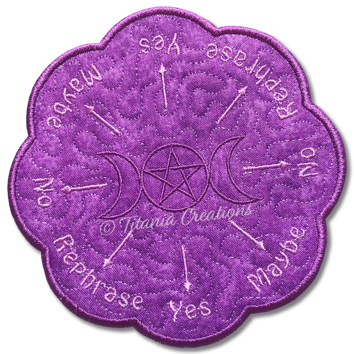ITH Triple Goddess Pendulum Mat. Pagan Machine Embroidery Design. Four Sizes Included. Instant Download by Titania creations