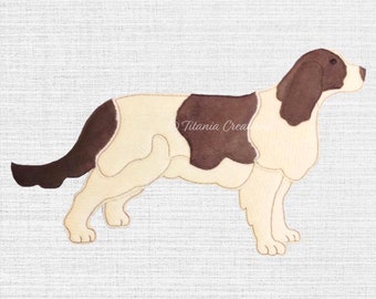 Raw Edge Spaniel Applique Machine Embroidery Design (Digital Download)