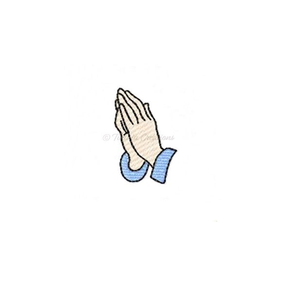 Miniature Praying Hands Machine Embroidery Design Pattern  for 4x4 hoops by Titania Creations, Instant Download.