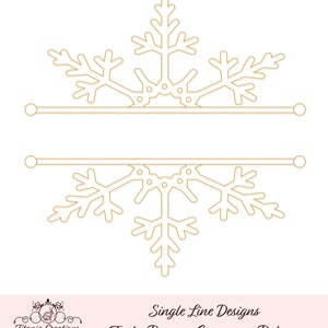 Single Line SVG File For Foil Quill / Sketch Split Snowflake by Titania Creations, Instant Download.