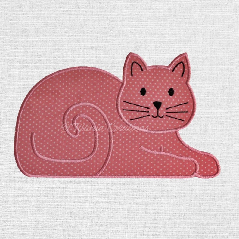 Applique cat machine jessecmault design pattern for 5x7 hoops  etsy