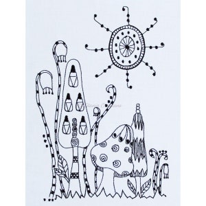 Zen by Adele Whimsical Mushrooms Machine Embroidery Design Pattern by Titania Creations, For 5x7 6x10 Hoops Instant Download.
