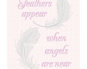 Angel Feathers Appear Machine Embroidery Design Pattern For 5x7 Hoop by Titania Creations. Instant Download
