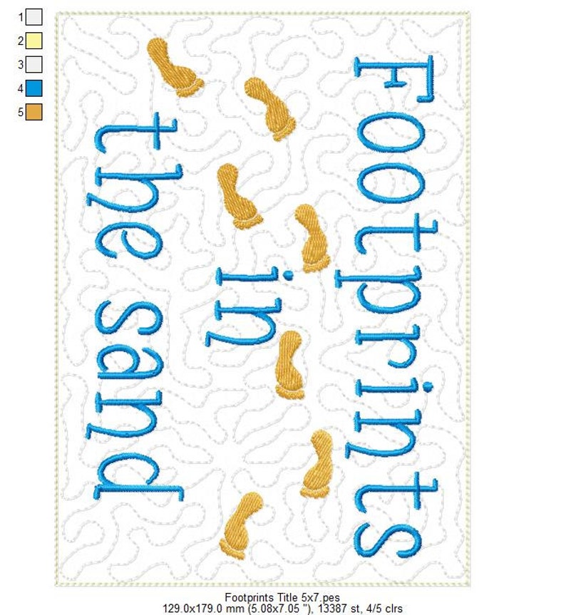 Footprints In The Sand Machine Embroidery Design Pattern for Etsy