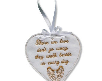 Angel Wings Memory Heart, 4x4 Machine Embroidery Design (Instant Download)