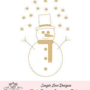 Single Line SVG File For Foil Quill / Sketch Snowman by Titania Creations, Instant Download.