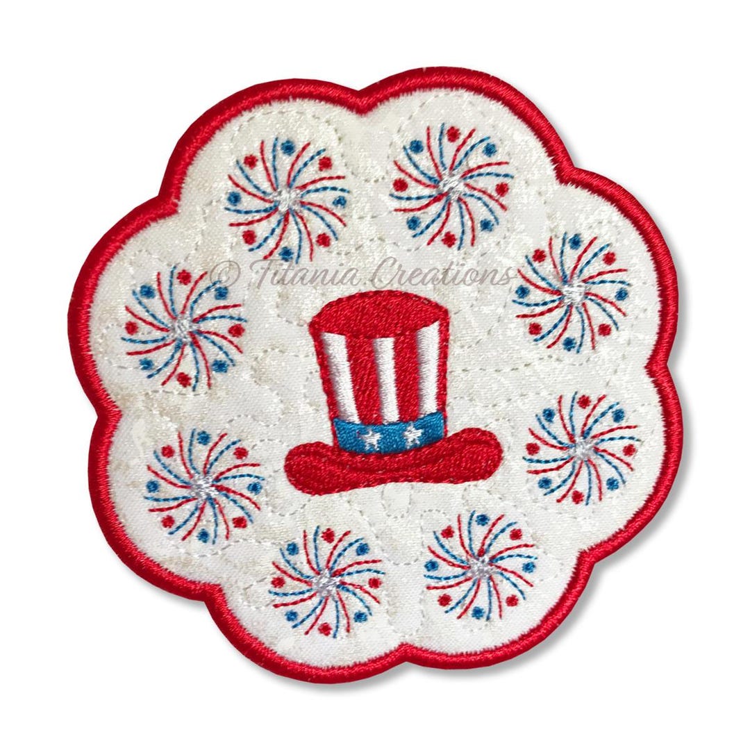 ITH Uncle Sams Hat Mat 4x4 Machine Embroidery Design (digital Download ...