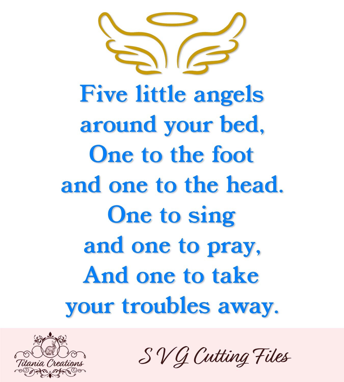 Five Little Angels SVG Cut File by Titania Creations Instant Etsy
