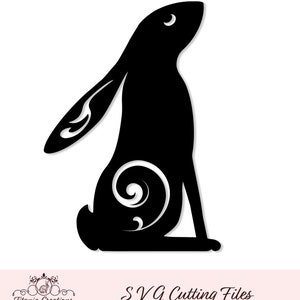 Moon Gazing Hare Pagan Wiccan SVG Cut File by Titania Creations, Instant Download.