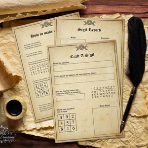 Sigil Magic Printable Pages. Pagan. Witchcraft. Book Of Shadows. Grimoire.  Instant Digital Download