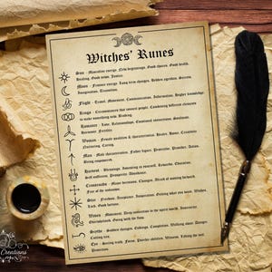 The Witches Runes Printable Pages. Witchcraft. Book Of Shadows. Grimoire.  Instant Digital Download