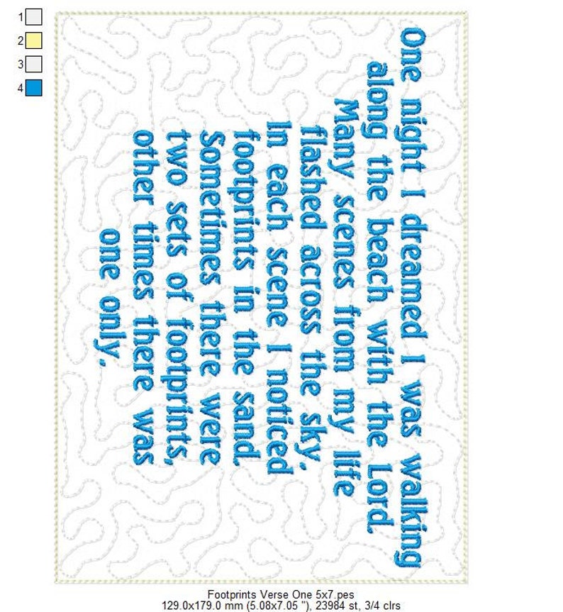 Footprints In The Sand Machine Embroidery Design Pattern for Etsy