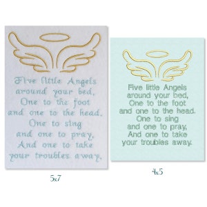 Five Little Angels Prayer Machine Embroidery Design Pattern For 5x7 Hoops by Titania Creations. Instant Download