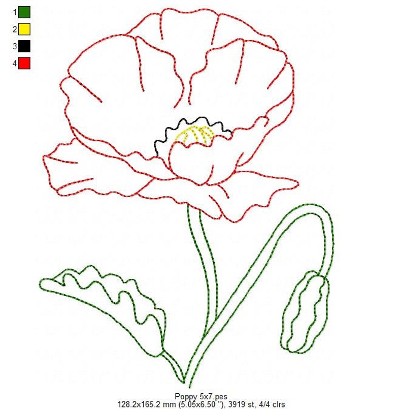 Linework poppy machine jessecmault design pattern two sizes 4x4 etsy Linework poppy machine jessecmault design pattern two sizes 4x4 etsy