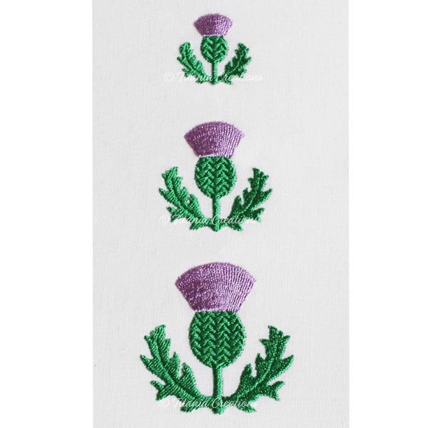 Miniature Thistle Machine Embroidery Design Pattern Three sizes Included by Titania Creations, Instant Download.