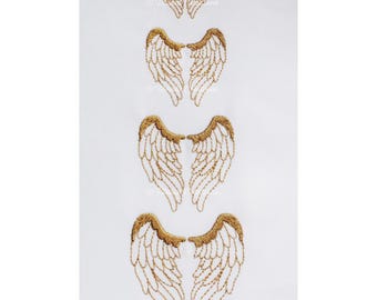 Mini Feathered Angel Wings Machine Embroidery Design (Four Sizes) (Instant Download)