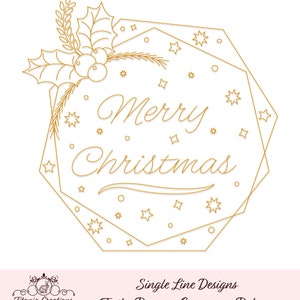 Single Line SVG-Datei für Folie Quill / Skizze Weihnachtsgruß von Titania Kreationen, Instant Download.