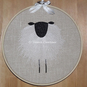 Primitive Sheep Machine Embroidery Design Pattern Three sizes included 4x4 5x7 6x10 by Titania Creations Instant Download.