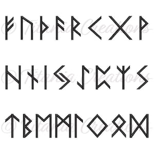 Elder Futhark Alphabet Pagan Machine Embroidery Design Two Sizes Included For 4x4 Hoop Size. Instant Download by Titania creations