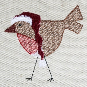 Primitive Christmas Robin Machine Embroidery Design Pattern For 4x4 & 5x7 Hoops by Titania Creations. Instant Download