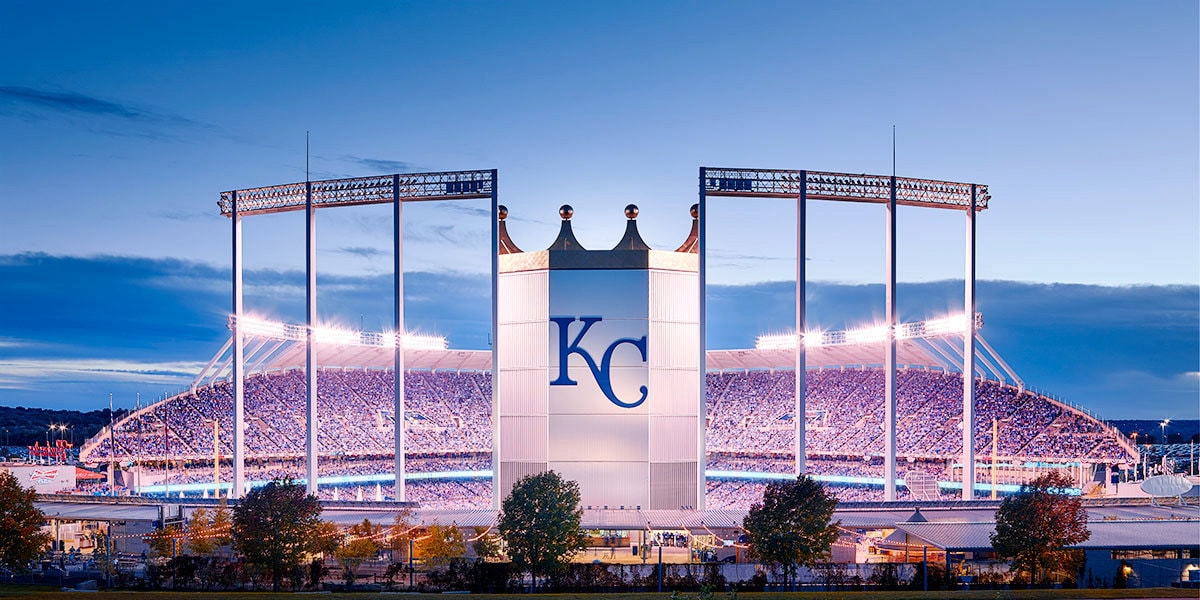 Framed and Matted Print Kansas City Royals Kauffman Stadium 
