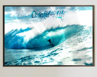 Big Wave Surfing Coastal Life Art Print (Digital Download)