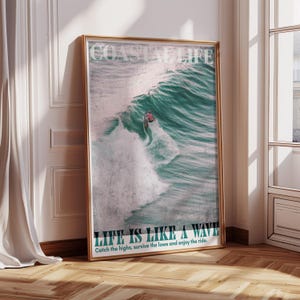 Vintage Surf Poster: Coastal Wall Art Print (Instant Download)