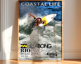 Billabong Rio Pro Surfing Contest Poster, Coastal Wall Art (Digital Download)