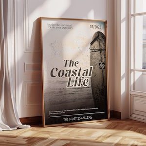 The Coastal Life, Surf Art, Surf Posters, Surf Wall Art, Surfing Poster, Vintage Surf Art, Vintage Wall Art, Surfing Art, Instant Download