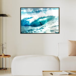 Surfing Poster, Coastal Life, Surf Print, Surf Art, Coastal Poster, Big Wave Surfing, Printable, Surfing Poster, Digital Download