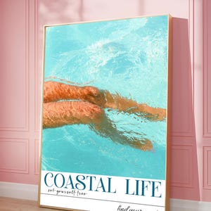 Coastal Life Print: Sunlit Legs in Crystal Water, Boho Summer Vibes (Digital Download)