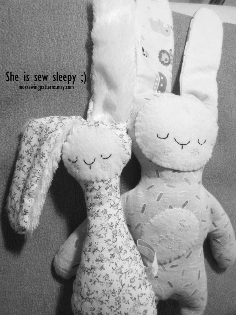 Bunny Rabbit Soft Toy Gift Sewing Pattern With Instructions Etsy