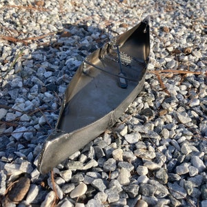 Metal Canoe with paddle! Small steel sculpture/ornament