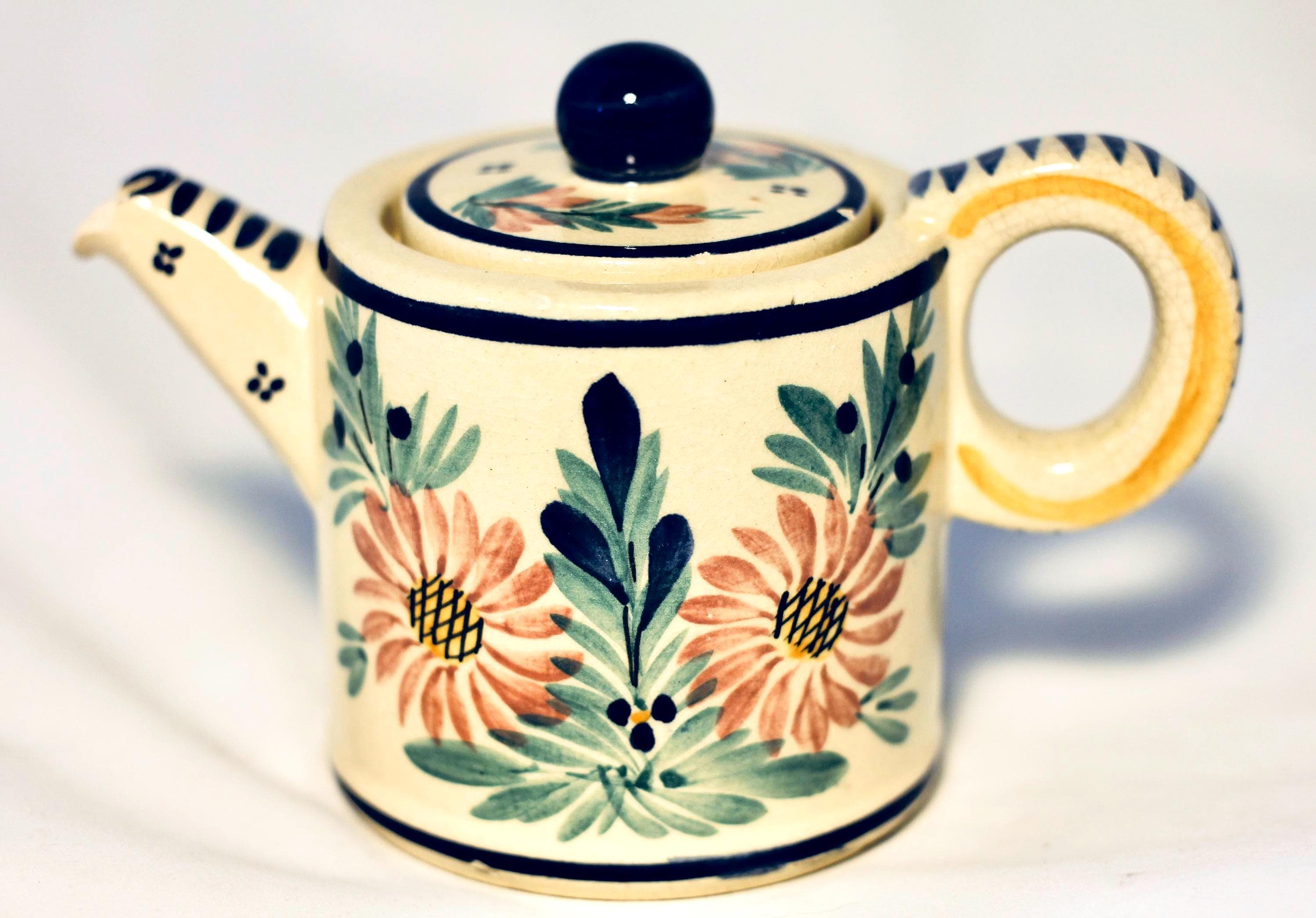 Vintage French Faience Teapot - Etsy
