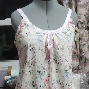 Ready to Go!!!  Handmade Victorian/Vintage Style Floor Length Cotton Nightgown Med/Lg, 57&quot; length
