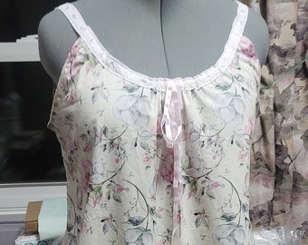 Ready to Go!!!  Handmade Victorian/Vintage Style Floor Length Cotton Nightgown Med/Lg, 57&quot; length