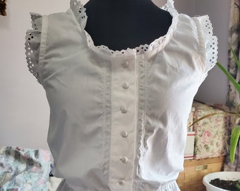 Handgemachte Viktorianische-Typ Vintage-Stil Chemise/Sommer Top - Hergestellt Weiß oder Elfenbein zu Bestellen