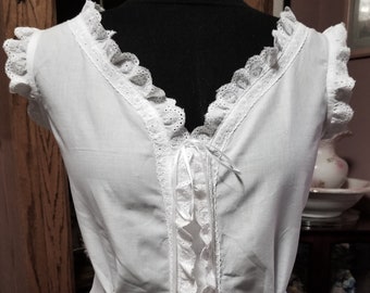 Cotton Victorian-Type Chemise/camisole/corset cover -- Small