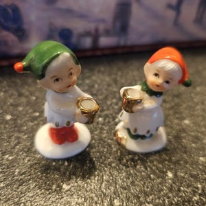 Napco Christmas Candleholders China Miniatures 1950s