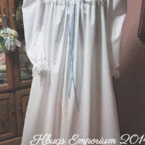 Victorian Nightgown White Cotton floor length nightgown - Handmade to order image 2