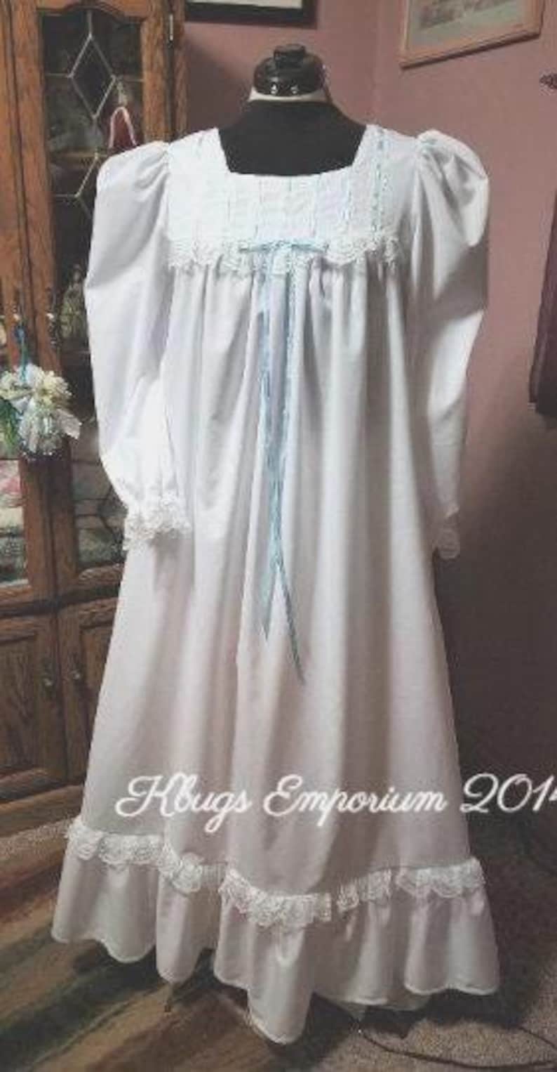 Victorian Nightgown White Cotton floor length nightgown - Handmade to order image 2