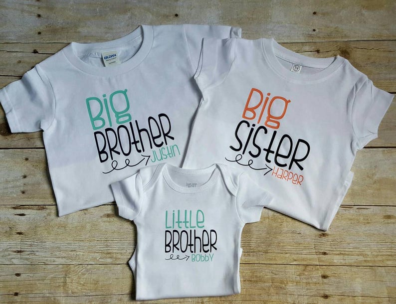 Infant Baby Matching Outfits Sibling Shirt Set for Sisters and Younger Brother