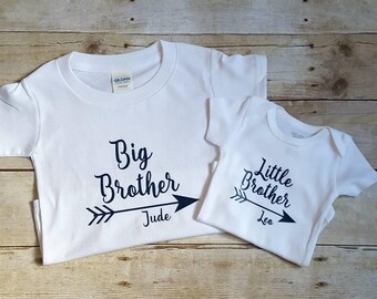 Personalized big brother and little brother shirts, sibling shirt, matching shirt sets, matching brother shirts, sibling shirt sets