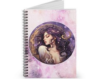 Spiral Notebook - Ruled Line - Celestial Woman 1