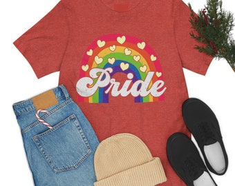 Unisex Jersey Short Sleeve Tee - Vintage Rainbow Pride
